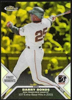 RARE 2006 FINEST MOMENTS GOLD REFRACTOR Barry BONDS 34 / 199  MINT BEAUTY !!!