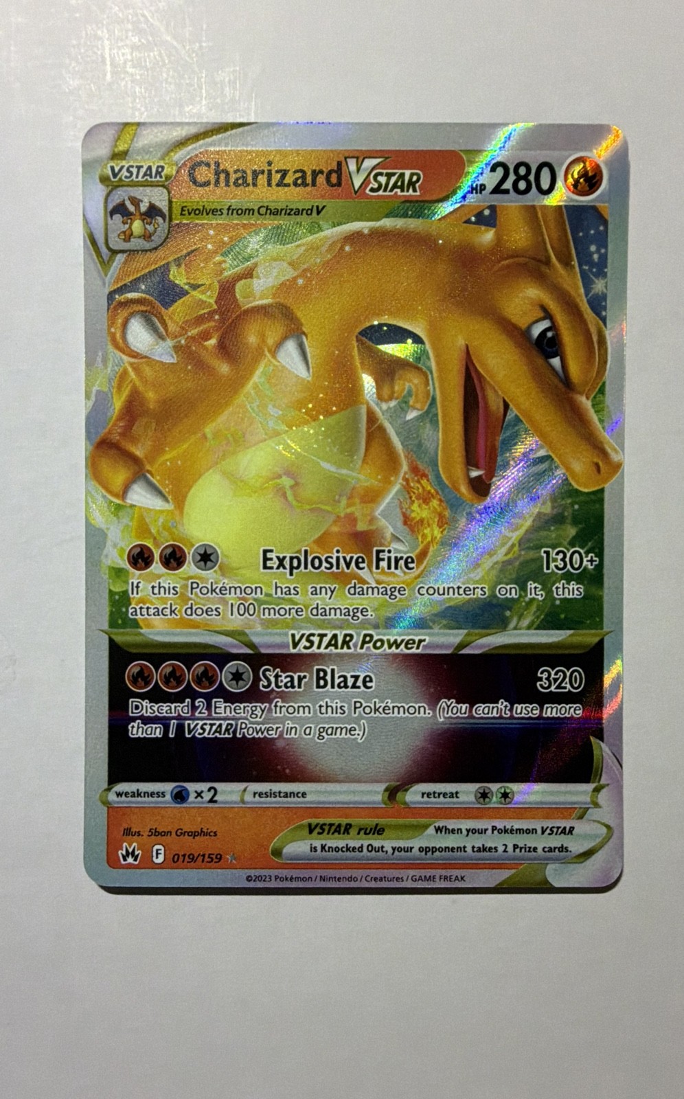 Charizard VSTAR 19/159 Crown Zenith Holo Pokemon Card NM