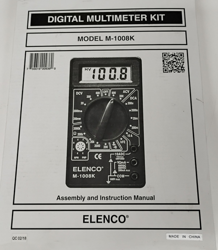 New Elenco M-1008K Digital Multimeter UNBUILT KIT With Leads - Picture 6 of 6