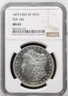 1879 S Morgan Silver Dollar NGC MS-63 REV 78 LOOKS PL TOP-100