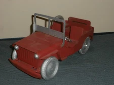 Vintage 1950's MARX Willys Jeep Pressed Steel Made in U.S.A.