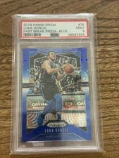 2019 Prizm #75 LUKA DONCIC FAST BREAK PRIZM- blue /175   PSA 9