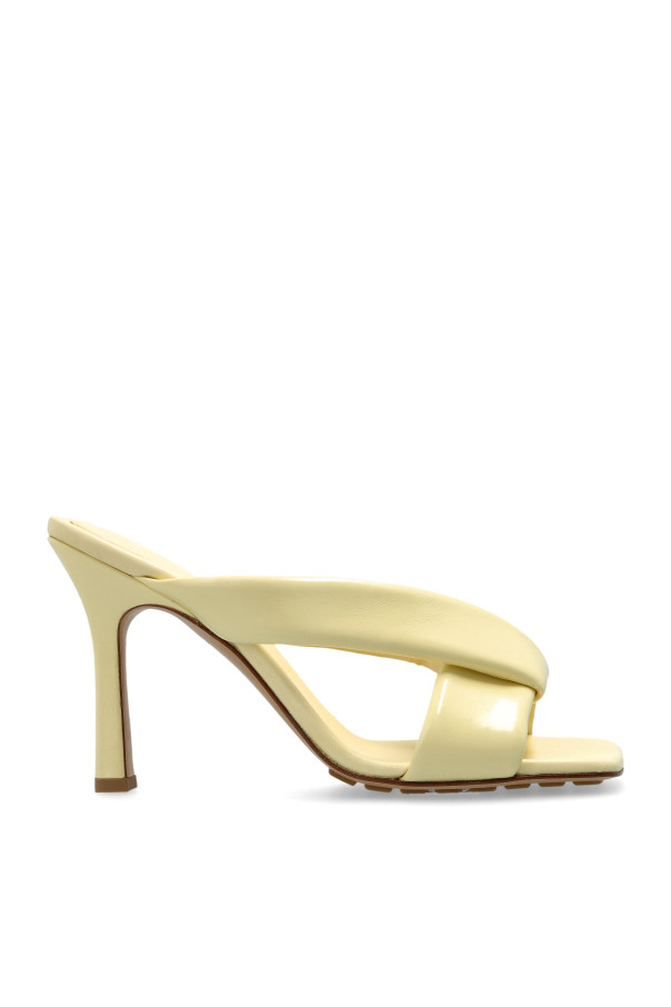 Bottega Veneta - Women - Leather heeled mules 'RIVA' - Yellow