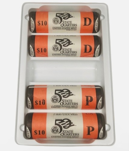 2003 P D ILLINOIS State Quarter Rolls BU Two US Mint Wrapped Rolls 80 Coins 25¢ - Picture 3 of 3