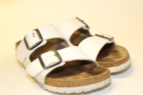 Birkenstock Germany Made Arizona Womens 6 37 White Birko-Flor Slides Sandals - Picture 12 of 24