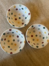 Emma Bridgewater Polka Dot Cereal Bowl X3. 17cms. Spotty