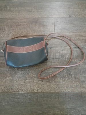 Vtg Esprit Women s Black & Brown Colorblock Crossbody Bag, Small