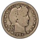 1904-O 25c Silver Barber Quarter - VG - Value Coin - SKU-T1970