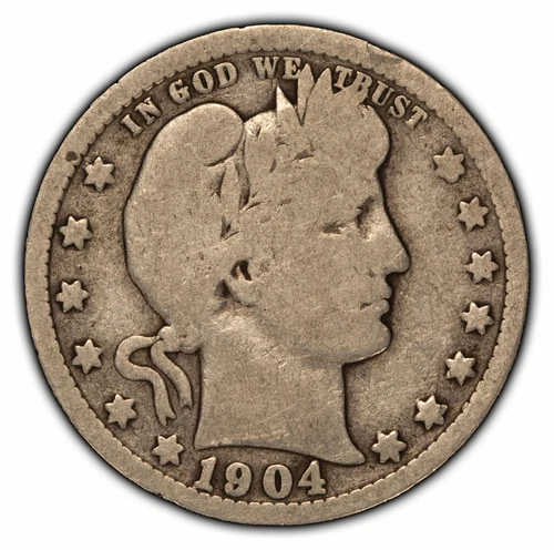 1904-O 25c Silver Barber Quarter - VG - Value Coin - SKU-T1970