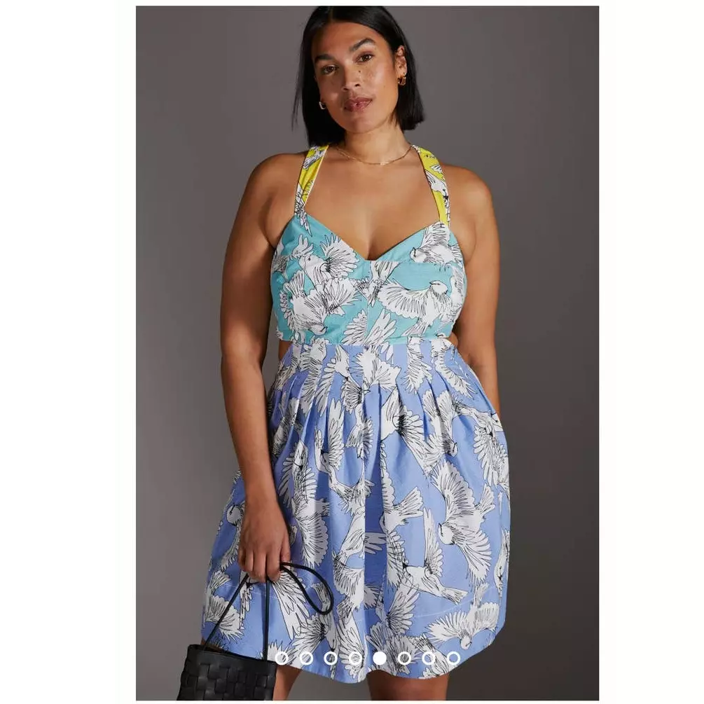 Anthropologie maeve top blue dress