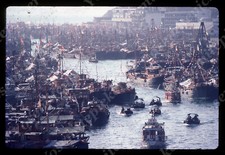 Sl86 Original Slide 1981 Hong Kong boats in harbor jumbo 761a