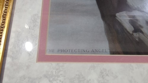 Vintage The Protecting Angel(Guardian Angel) Framed Picture,31x17! - Picture 8 of 11