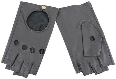 OHNE MARKENNAME Damen Handschuhe fingerlos - hochwertiges weiches Schafsleder grau