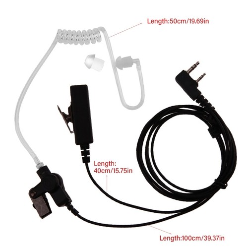 Effectively 2Pin PTT MIC Earbud Headsets for TYT UV5R, UV5RA, Radio - Zdjęcie 8 z 8