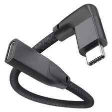 UseBean Right Angle USB C Extension Cable 0.6FT, 90 Degree USB-C BLACK