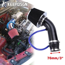 3" 76mm Car Cold Air Intake Filter Induction Kit Power Flow Pipe Hose System US