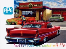 PPG PAINT AD 12x18 POSTER JR'S SPEED SHOP HOT ROD AUTOMOBILIA Chevrolet Chrysler