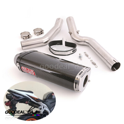 For Honda CBR1000RR 2004-2007 System Mid Exhaust Pipe 51mm Carbon
