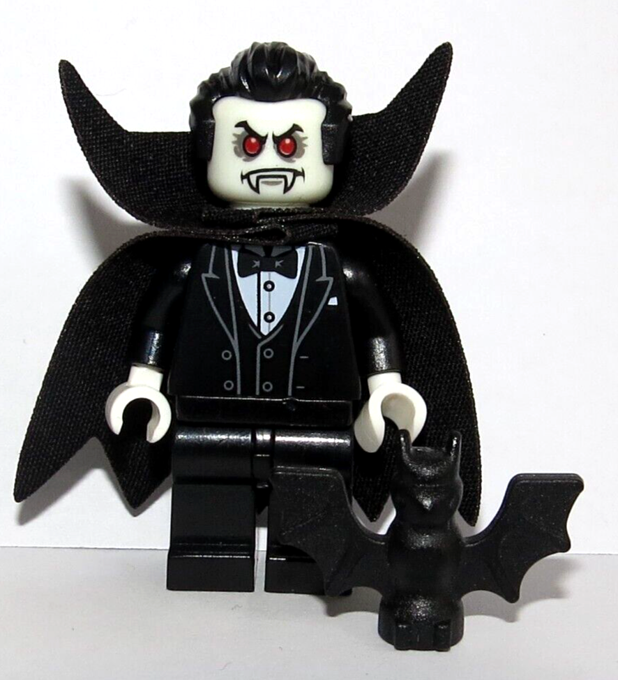 Lego Dracula Vampire Minifigure Bat Halloween Monster Glow In