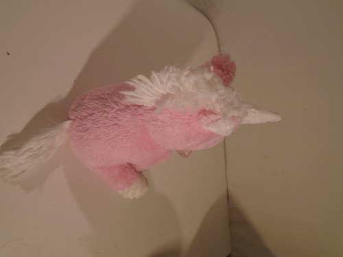 Dan Dee Collectors Choice Plush Pink /White Unicorn Stuffed Animal heart bow 11" - Picture 4 of 4