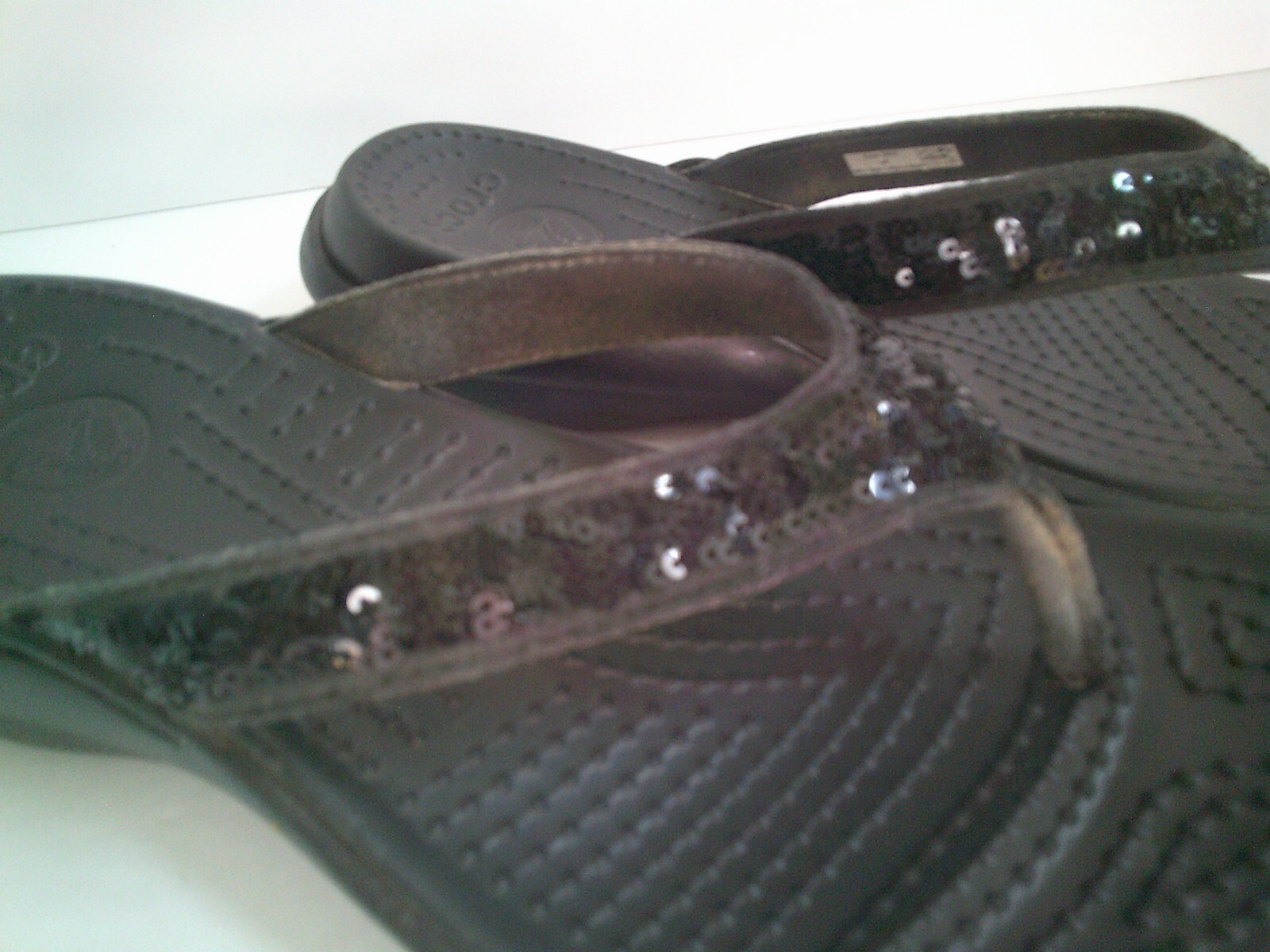 Crocs Capri Sequin Flip Flop Balck Women's Size 8 eBay
