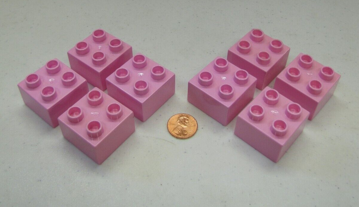 Lego Duplo Light Pink 2X2 Brick 8 Block Lot Princess Castle