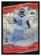 2021 Panini Prestige Xtra Points Red RC Auto Michael Carter New York Jets #218