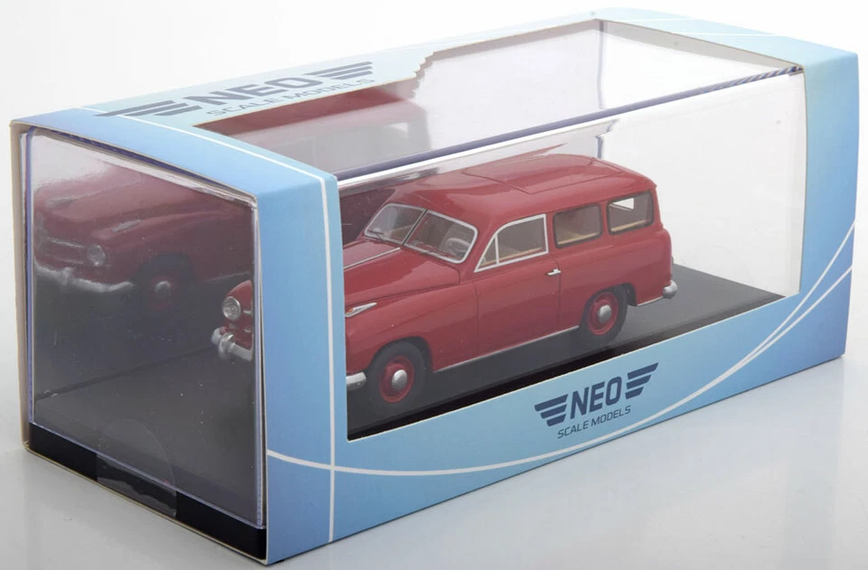 Borgward Hansa 1500 Break Red Neo 47110 1/43 Resina Argento Scala Modello 1951 - Immagine 2 di 3