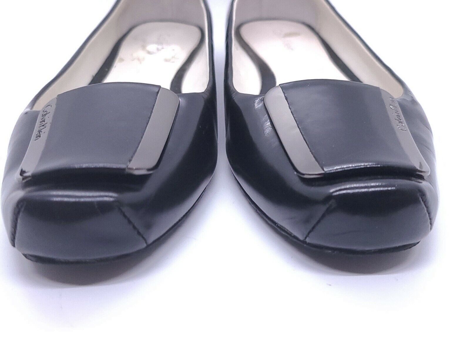 Calvin Klein Alynda Women's Black Buckle Flats Dress Shoes Size  | eBay