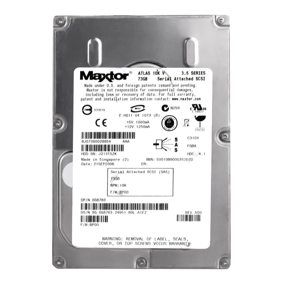 Disco Rigido DELL 0G8763 8J073S0 73GB 10K 16MB SAS 3.5'' - Immagine 3 di 3