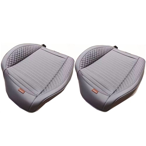 Black PU Leather Car Seat Covers Full Surround Protection Universal Fit Front