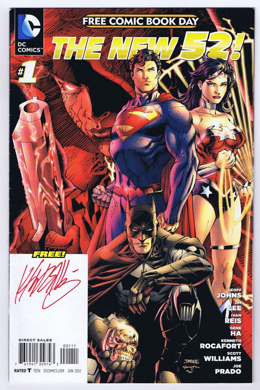The New 52 FCBD Special Edition #1 VF/NM Signed w/COA Kenneth Rocafort 2012 DC