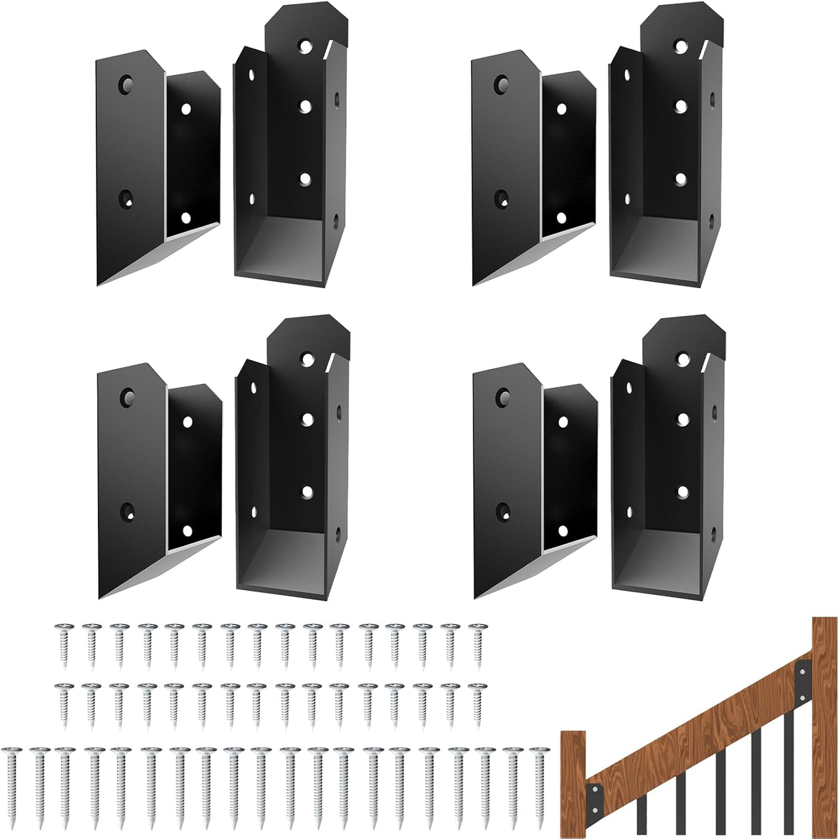 Deck Railing Connectors SANKINS 10pcs Deck Railing Bracket Connectors