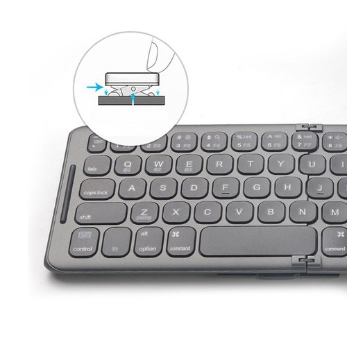 NEW Universal Portable Mini Two Folding Wireless Bluetooth Keyboard For Laptop - Picture 8 of 19