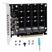 4 Port M.2 NVME SSD to PCIe 3.0 4.0 X16 Connector Expansion Card 4 x 32Gbps