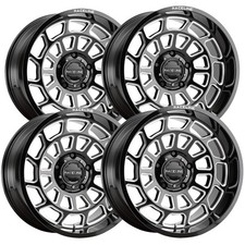 Set-4 Raceline 955m Warp 22x12 6x135 -44mm Blackmachined Wheels Rims 22 Inch