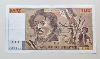 100 Francs Eugene Delacroix République Française 1994 P#153