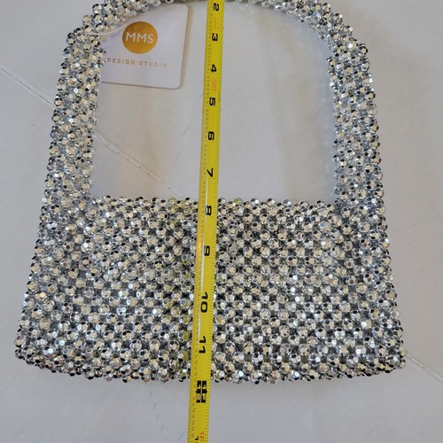 MMS Design Studio Damentasche in Form von Silberperlen neu mit Etikett - Bild 6 von 8