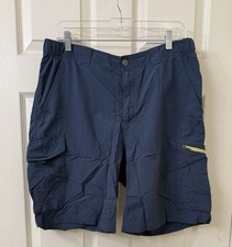 Columbia Omni Shade Hybrid Cargo Shorts Size 34 Blue Outdoor Hiking Fishing Swim