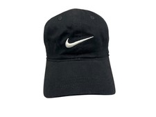 NIKE x JUST DO IT Black/White SWOOSH GOLF HAT Summer Course Gym Kid YOUTH 4-7