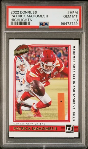 2022 Panini Donruss Highlights Patrick Mahomes II #HPM PSA 10