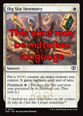 MTG 4x DIG SITE INVENTORY EXC - GRABUNGSINVENTAR 10 - SOS - MAGIC