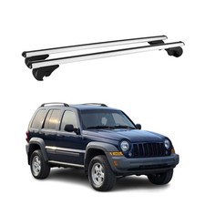 Portaequipajes portaequipajes de techo bloqueables para Jeep Liberty 2002-2007 gris aluminio