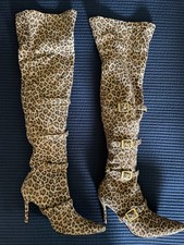 Bottines Hautes Femme Colin Stuart - Couleur Nude - Talons Aiguilles - Pointure US 8 - Occasion Très Bon état