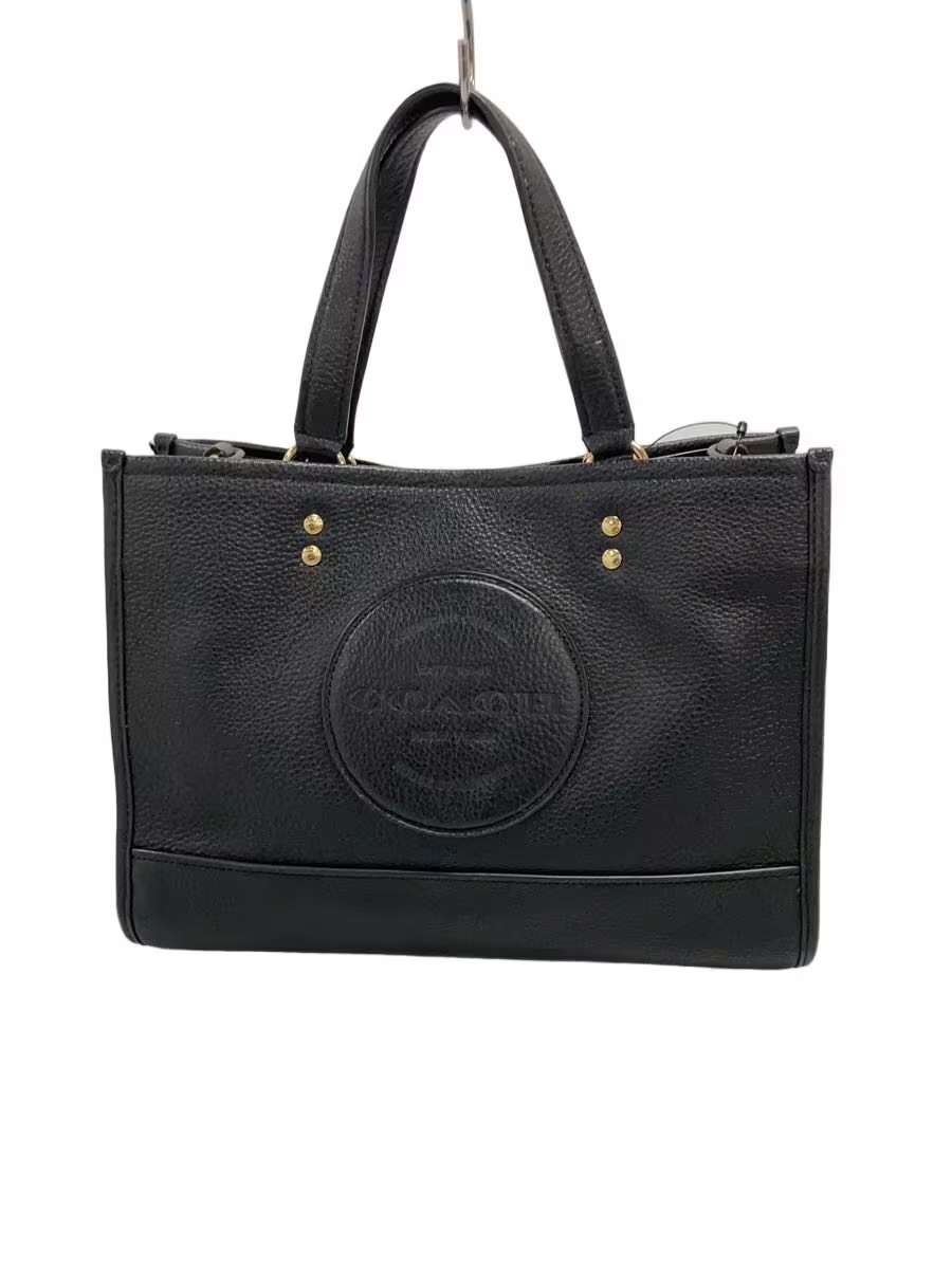 COACH Dempsey Carryall With Patch Dempsey Carryall Leather Tote Bag Black