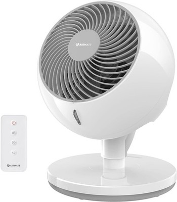 AIRMATE Large Circulator Fan 10 Speeds 12inch with Remote and Timer White