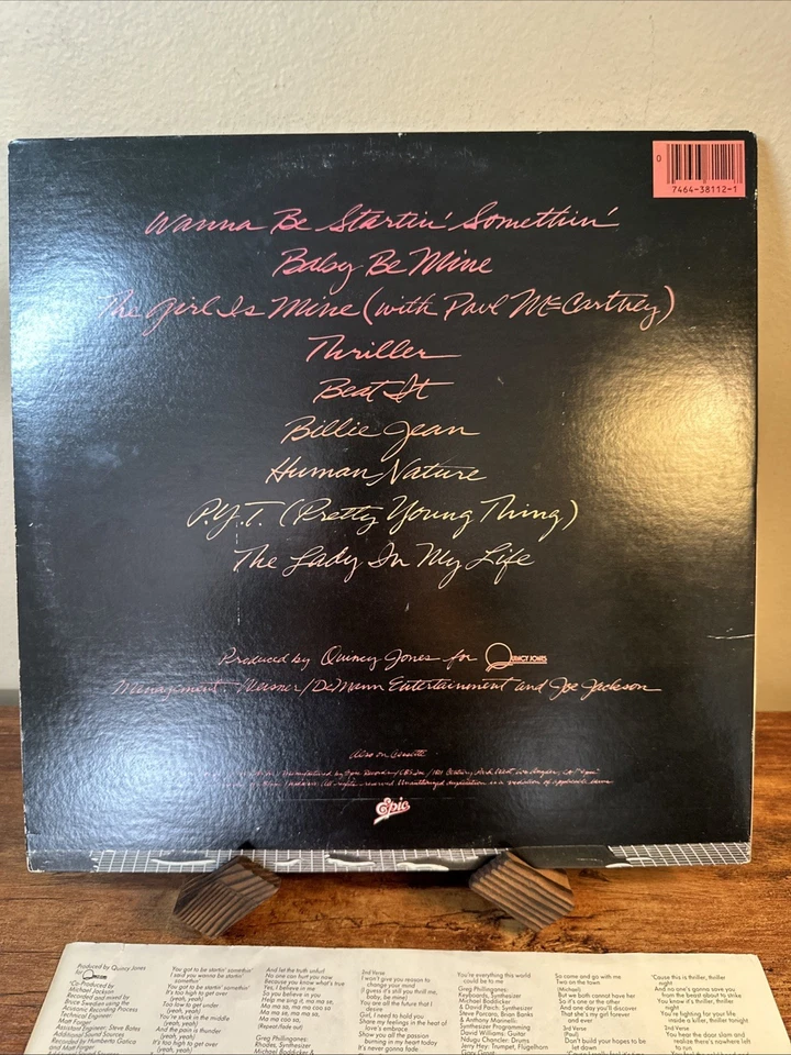Michael Jackson Thriller Lp Vinyl OG 1982 1st Press MISPRINT RARE VG QE 38112 - Image 4 of 4