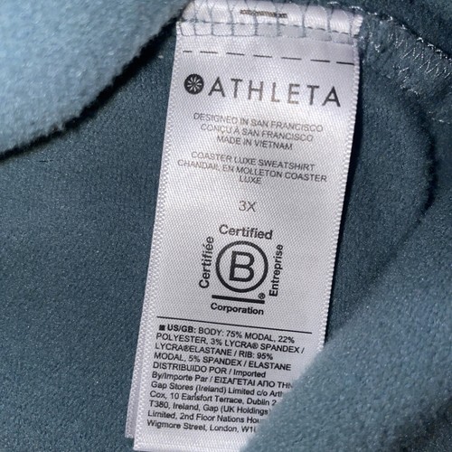 Athleta Woman’s 3X Plus Pullover Top Balance Soft Thumb holes Hi Lo Green XXXL - Picture 6 of 12
