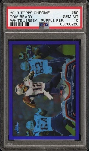 2013 Topps Chrome TOM BRADY Purple Refractor #50 PSA 10 Gem Mint /499