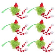 6 Pcs Christmas Tree Decorations Hat Ornament Hanging Plush Ball